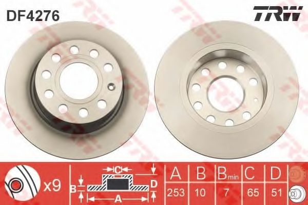 Disc frana VW GOLF V Variant (1K5) (2007 - 2009) TRW DF4276 piesa NOUA