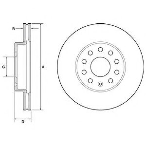 Disc frana VW GOLF VII (5G1, BE1) (2012 - 2016) DELPHI BG4701C piesa NOUA