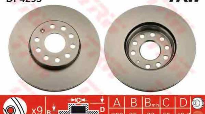 Disc frana VW GOLF VII 5G1 BE1 TRW DF4295