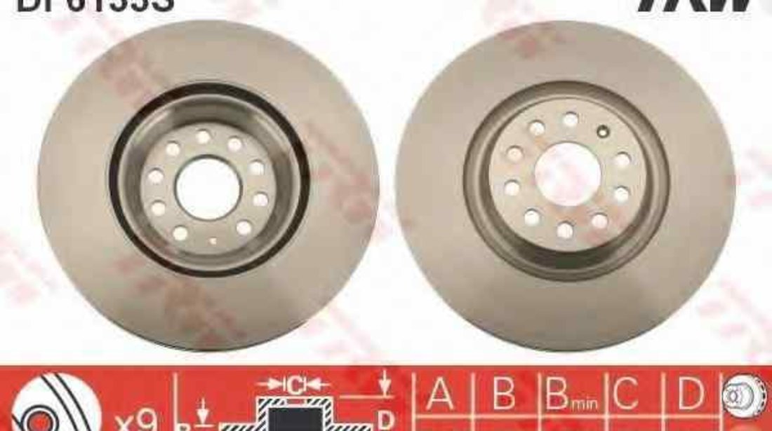 Disc frana VW GOLF VII 5G1 BE1 TRW DF6133S