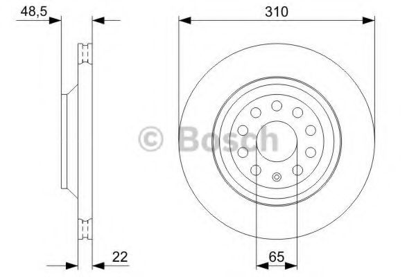 Disc frana VW GOLF VII Variant (BA5) (2013 - 2016) BOSCH 0 986 479 303 piesa NOUA