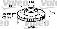 Disc frana VW LT II bus (2DB, 2DE, 2DK) (1996 - 2006) VALEO 186774 piesa NOUA