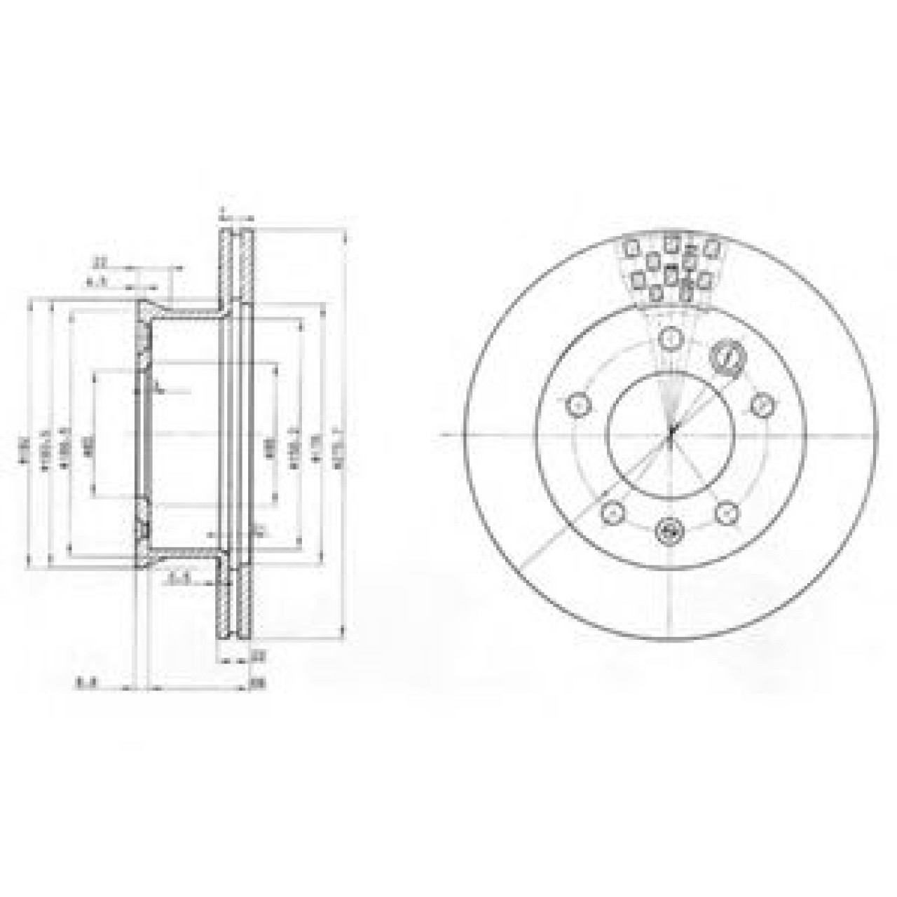 Disc frana VW LT II bus (2DB, 2DE, 2DK) (1996 - 2006) DELPHI BG3236 piesa NOUA
