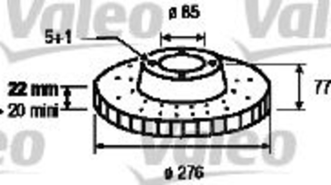 Disc frana VW LT II caroserie (2DA, 2DD, 2DH) (1996 - 2006) VALEO 186774 piesa NOUA