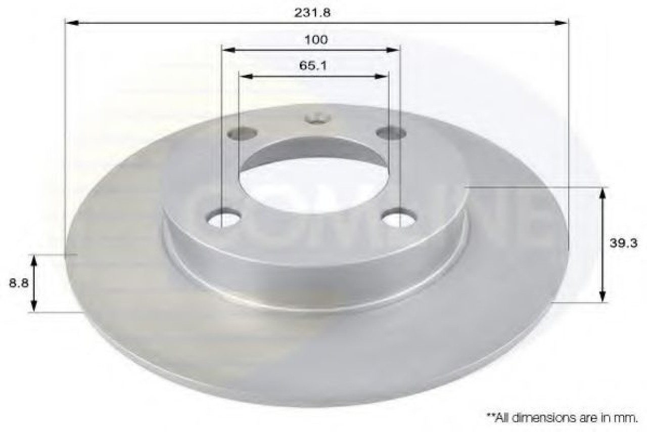 Disc frana VW LUPO (6X1, 6E1) (1998 - 2005) COMLINE ADC1439 piesa NOUA