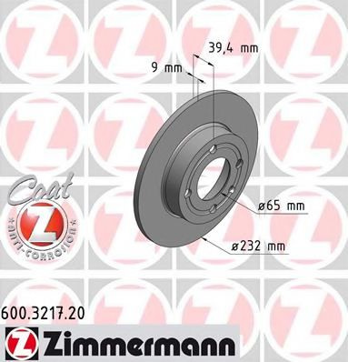 Disc frana VW LUPO (6X1, 6E1) (1998 - 2005) ZIMMERMANN 600.3217.20 piesa NOUA