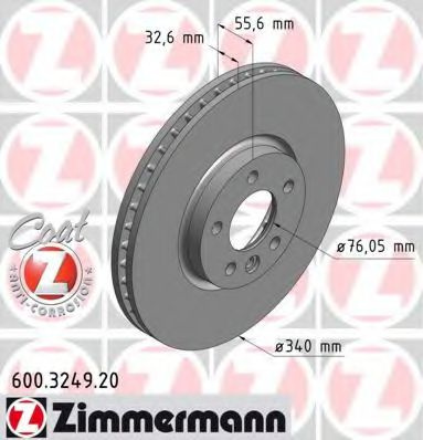Disc frana VW MULTIVAN V (7HM, 7HN, 7HF, 7EF, 7EM, 7EN) (2003 - 2015) ZIMMERMANN 600.3249.20 piesa NOUA
