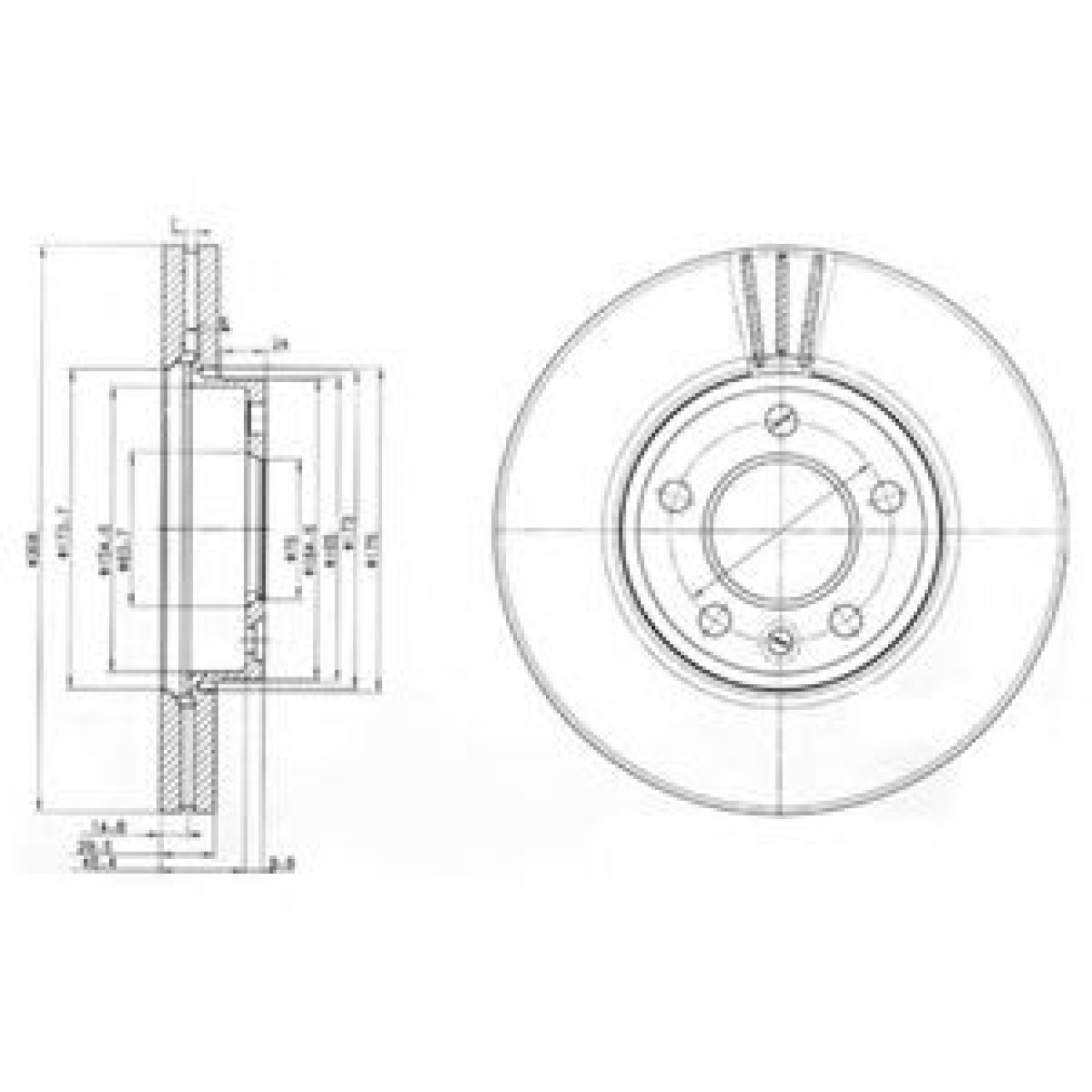Disc frana VW MULTIVAN V (7HM, 7HN, 7HF, 7EF, 7EM, 7EN) (2003 - 2015) DELPHI BG9891 piesa NOUA