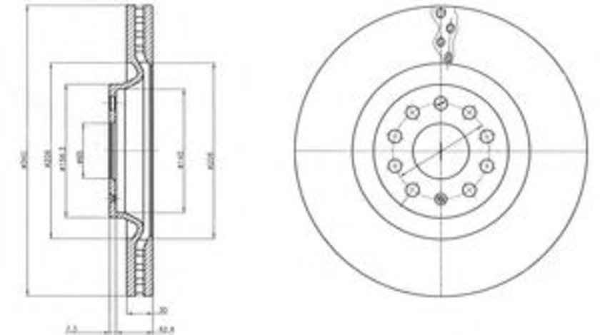 Disc frana VW PASSAT (362) (2010 - 2014) DELPHI BG9109C piesa NOUA