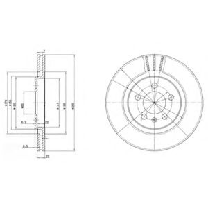 Disc frana VW PASSAT (3A2, 35I) (1988 - 1997) DELPHI BG2713 piesa NOUA