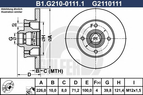 Disc frana VW PASSAT (3A2, 35I) (1988 - 1997) GALFER B1.G210-0111.1 piesa NOUA