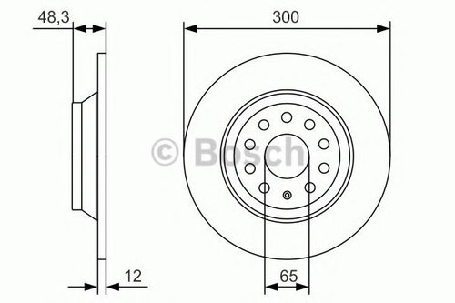 Disc frana VW PASSAT ALLTRACK (3G5) (2015 - 2016) BOSCH 0 986 479 A84 piesa NOUA