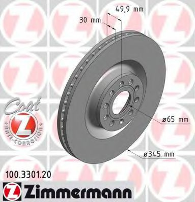 Disc frana VW PASSAT CC (357) (2008 - 2012) ZIMMERMANN 100.3301.20 piesa NOUA