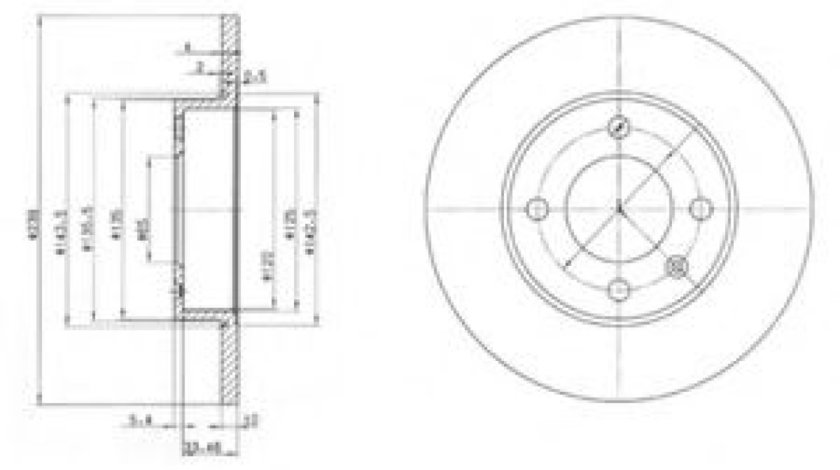 Disc frana VW PASSAT Variant (3A5, 35I) (1988 - 1997) DELPHI BG2117 piesa NOUA