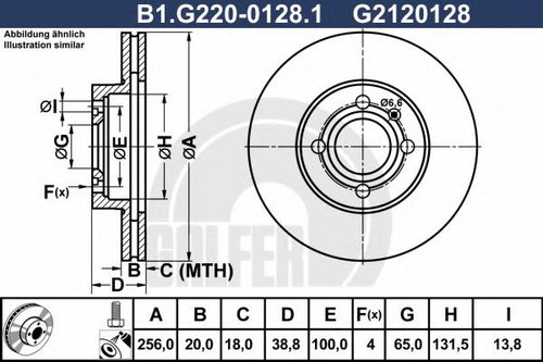 Disc frana VW PASSAT Variant (3A5, 35I) (1988 - 1997) GALFER B1.G220-0128.1 piesa NOUA