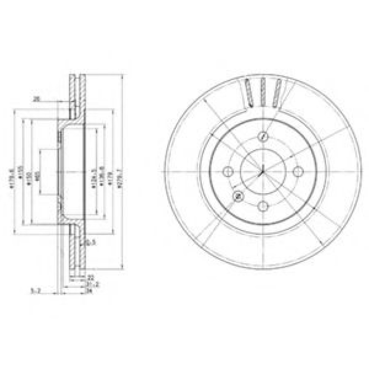 Disc frana VW PASSAT Variant (3A5, 35I) (1988 - 1997) DELPHI BG2712 piesa NOUA