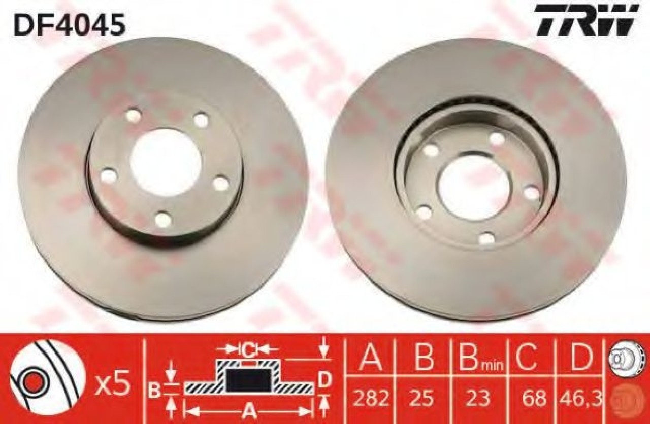 Disc frana VW PASSAT Variant (3B5) (1997 - 2001) TRW DF4045 piesa NOUA