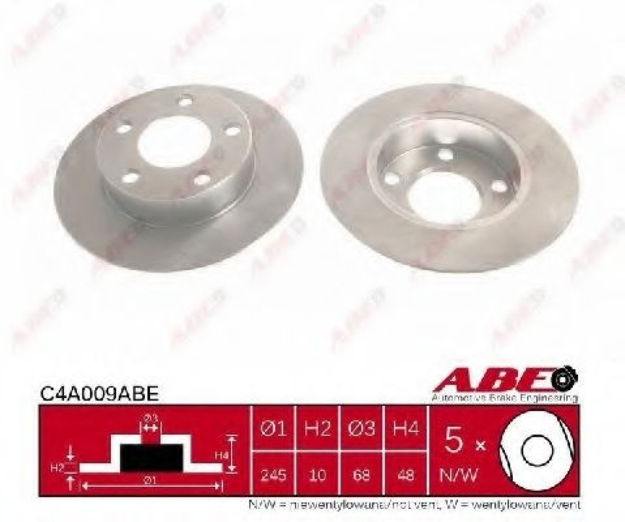 Disc frana VW PASSAT Variant (3B6) (2000 - 2005) ABE C4A009ABE piesa NOUA