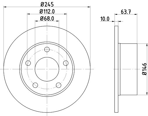 Disc frana VW PASSAT Variant (3B6) (2000 - 2005) KRIEGER 0950004238 piesa NOUA