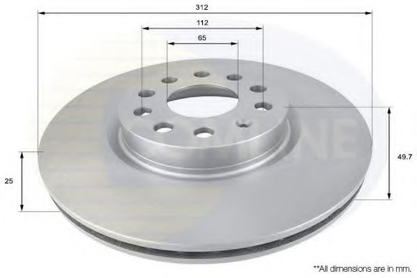 Disc frana VW PASSAT Variant (3C5) (2005 - 2011) COMLINE ADC1449V piesa NOUA