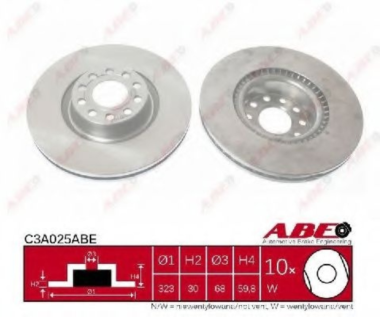 Disc frana VW PHAETON (3D) (2002 - 2016) ABE C3A025ABE piesa NOUA