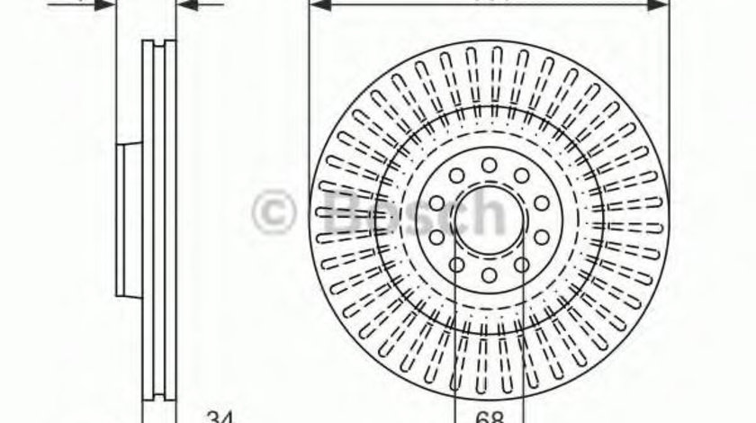 Disc frana VW PHAETON (3D) (2002 - 2016) BOSCH 0 986 479 B97 piesa NOUA