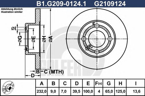 Disc frana VW POLO (6N2) (1999 - 2001) GALFER B1.G209-0124.1 piesa NOUA