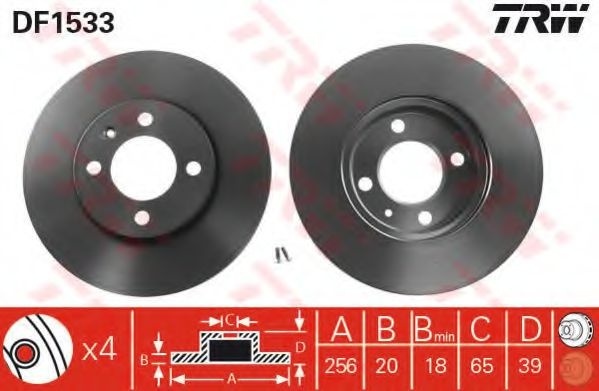 Disc frana VW POLO (6N2) (1999 - 2001) TRW DF1533 piesa NOUA