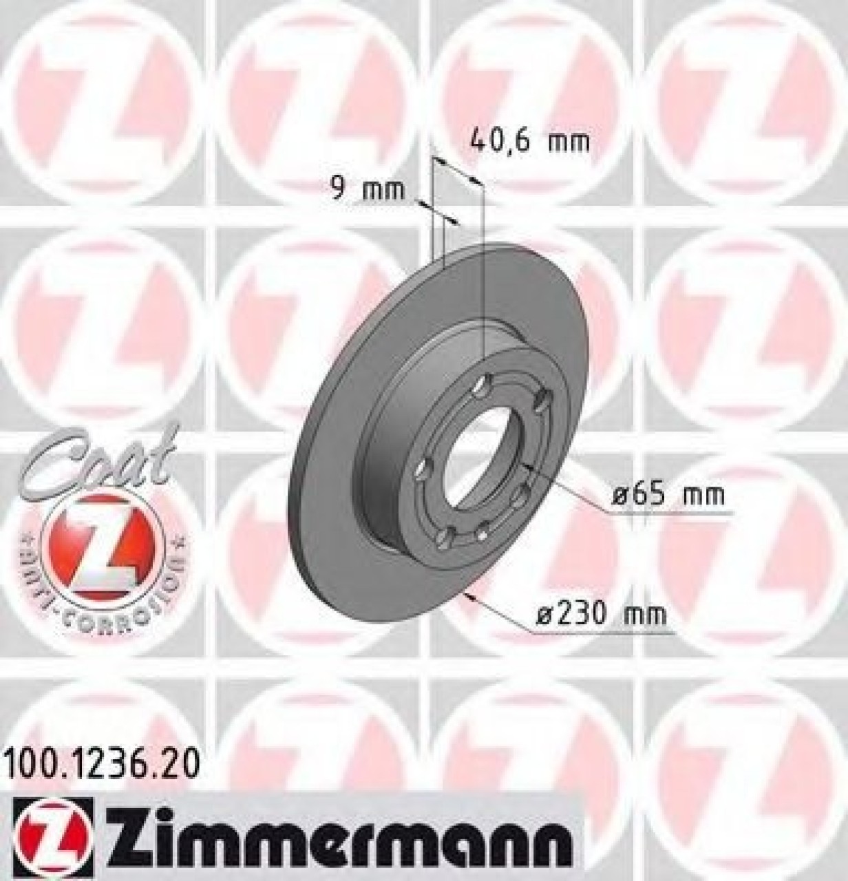 Disc frana VW POLO (9N) (2001 - 2012) ZIMMERMANN 100.1236.20 piesa NOUA