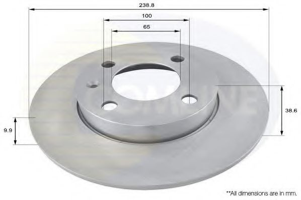 Disc frana VW POLO CLASSIC (6KV2) (1995 - 2006) COMLINE ADC1401 piesa NOUA