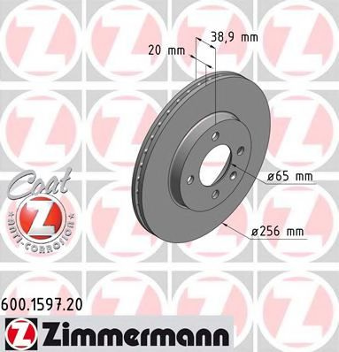 Disc frana VW POLO Variant (6KV5) (1997 - 2001) ZIMMERMANN 600.1597.20 piesa NOUA