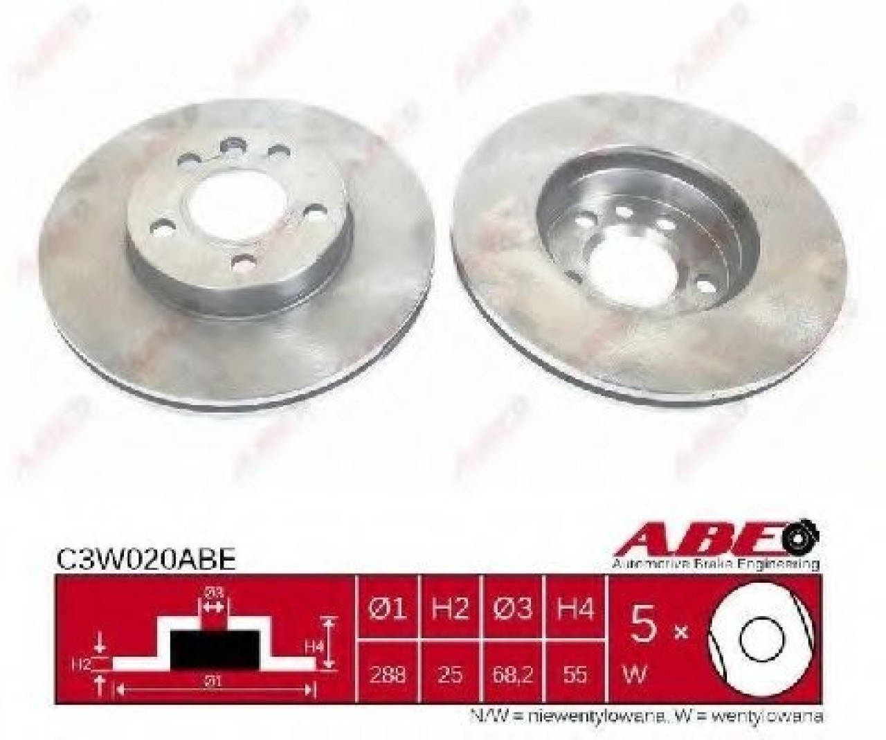 Disc frana VW SHARAN (7M8, 7M9, 7M6) (1995 - 2010) ABE C3W020ABE piesa NOUA