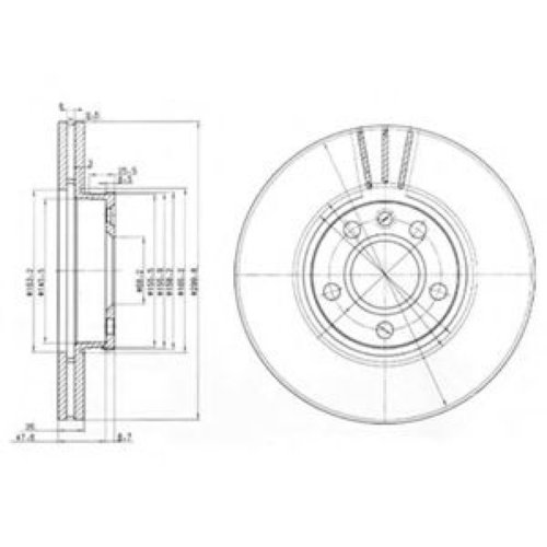 Disc frana VW SHARAN (7M8, 7M9, 7M6) (1995 - 2010) DELPHI BG3696 piesa NOUA