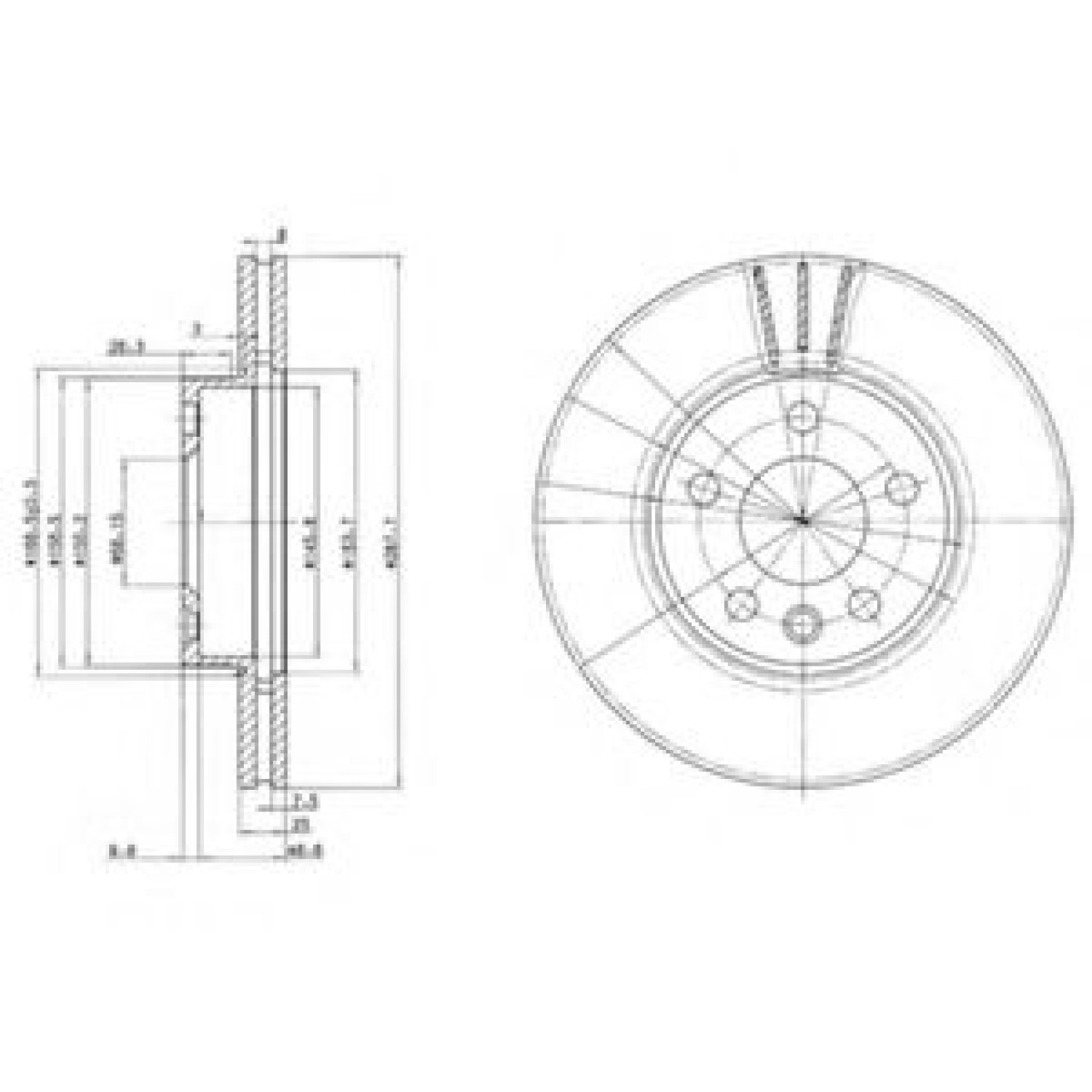 Disc frana VW SHARAN (7M8, 7M9, 7M6) (1995 - 2010) DELPHI BG3025 piesa NOUA