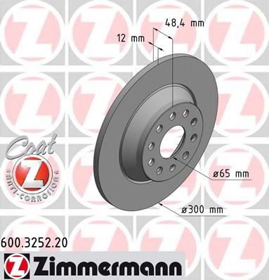 Disc frana VW SHARAN (7N1, 7N2) (2010 - 2016) ZIMMERMANN 600.3252.20 piesa NOUA