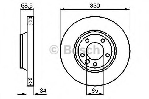 Disc frana VW TOUAREG (7LA, 7L6, 7L7) (2002 - 2010) BOSCH 0 986 479 249 piesa NOUA