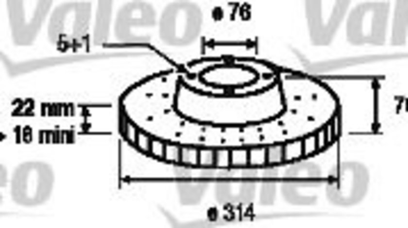 Disc frana VW TOUAREG (7LA, 7L6, 7L7) (2002 - 2010) VALEO 197243 piesa NOUA