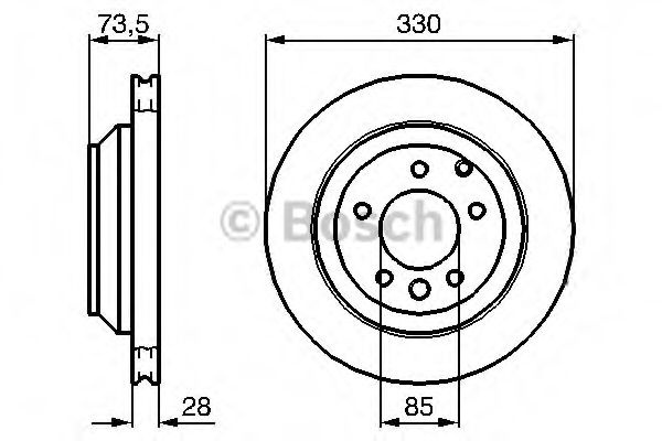 Disc frana VW TOUAREG (7P5) (2010 - 2016) BOSCH 0 986 479 095 piesa NOUA