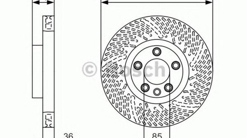 Disc frana VW TOUAREG (7P5) (2010 - 2016) BOSCH 0 986 479 B13 piesa NOUA