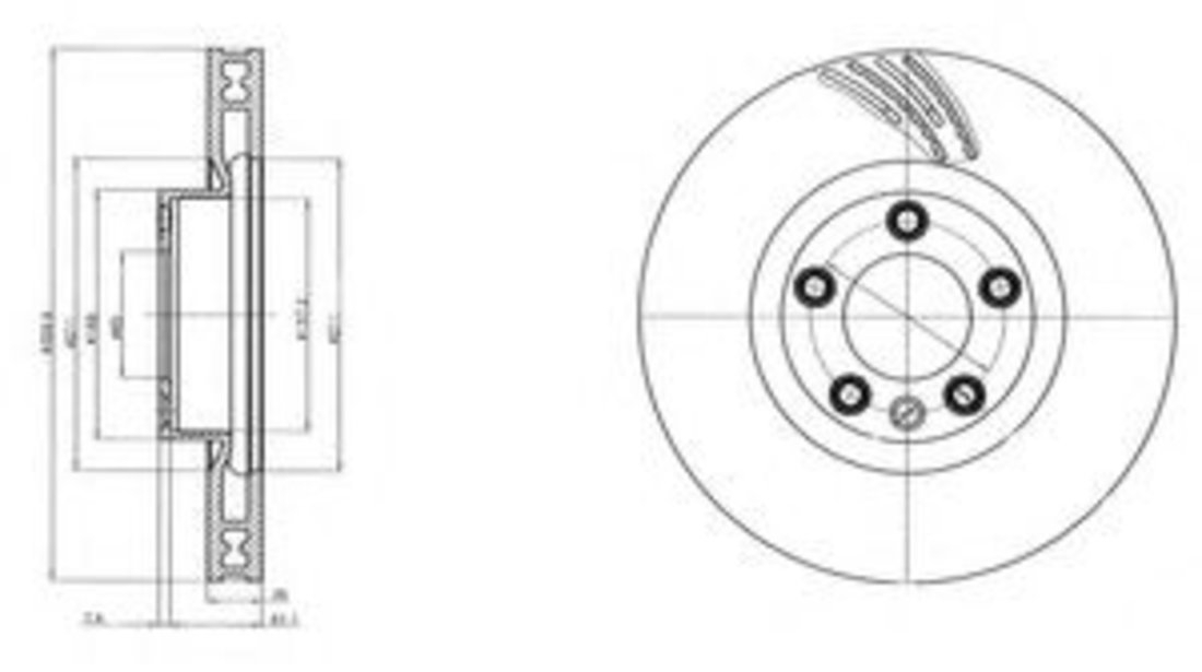 Disc frana VW TOUAREG (7P5) (2010 - 2016) DELPHI BG9101C piesa NOUA