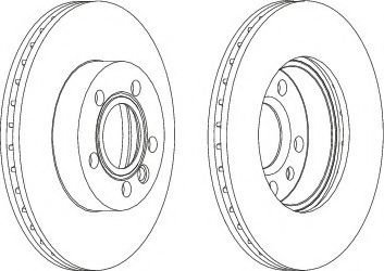 Disc frana VW TRANSPORTER IV bus (70XB, 70XC, 7DB, 7DW, 7DK) (1990 - 2003) FERODO DDF1010 piesa NOUA