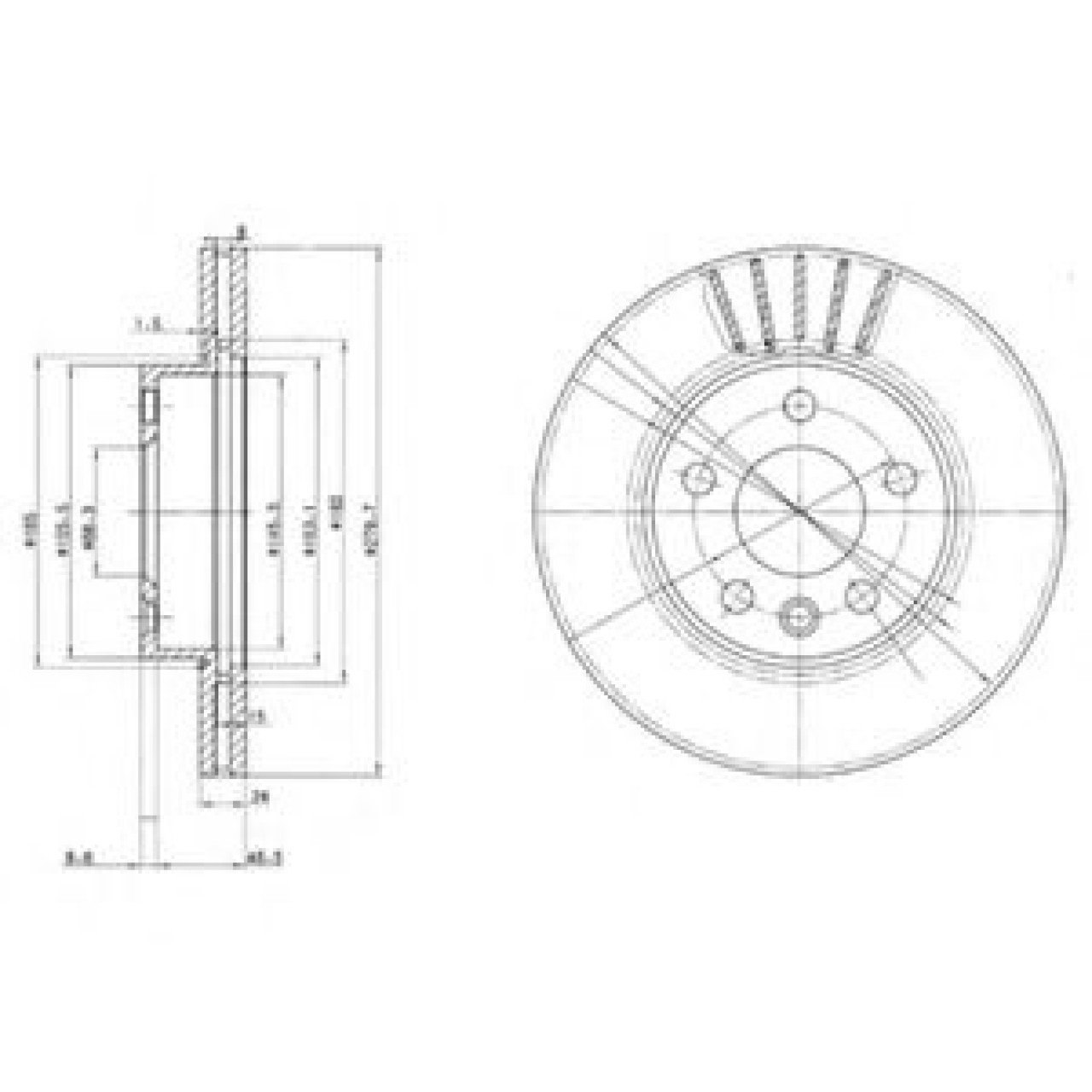 Disc frana VW TRANSPORTER IV bus (70XB, 70XC, 7DB, 7DW, 7DK) (1990 - 2003) DELPHI BG3417 piesa NOUA