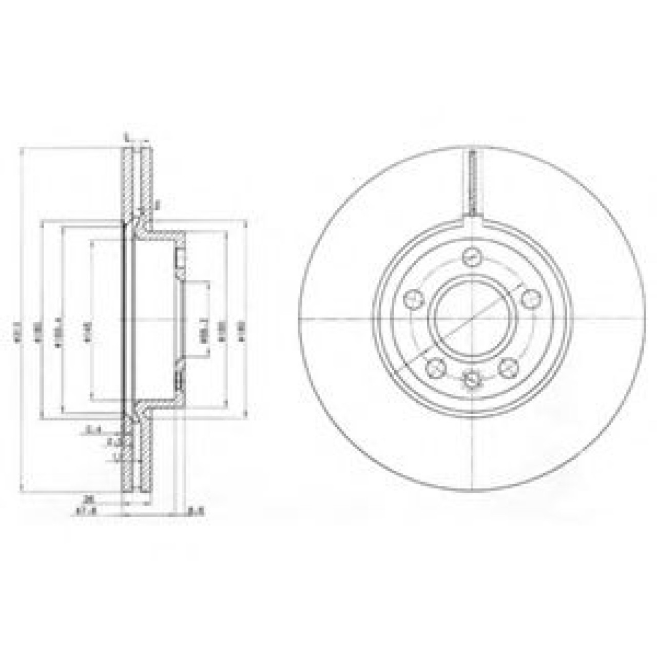 Disc frana VW TRANSPORTER IV bus (70XB, 70XC, 7DB, 7DW, 7DK) (1990 - 2003) DELPHI BG3719 piesa NOUA
