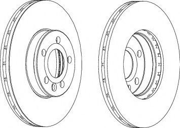 Disc frana VW TRANSPORTER IV platou / sasiu (70XD) (1990 - 2003) FERODO DDF1559 piesa NOUA