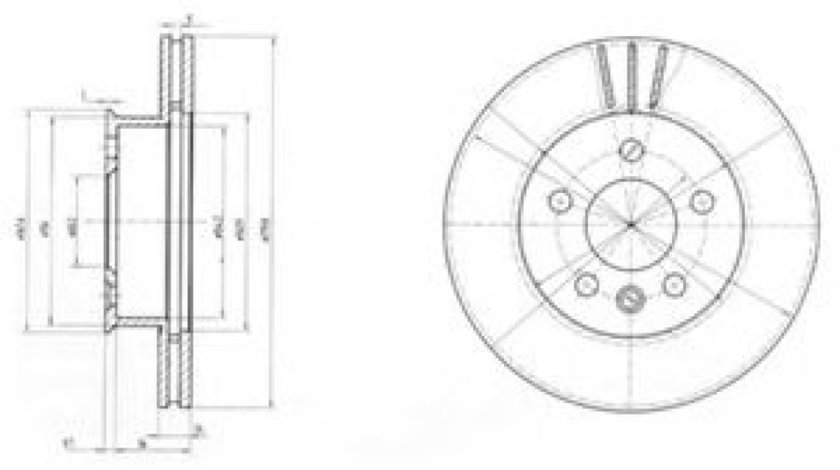 Disc frana VW TRANSPORTER IV platou / sasiu (70XD) (1990 - 2003) DELPHI BG2717 piesa NOUA