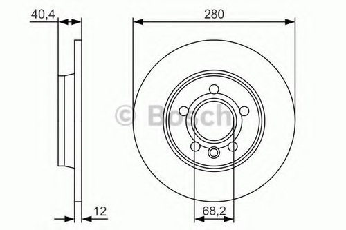 Disc frana VW TRANSPORTER IV platou / sasiu (70XD) (1990 - 2003) BOSCH 0 986 479 R91 piesa NOUA
