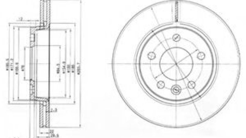 Disc frana VW TRANSPORTER V bus (7HB, 7HJ, 7EB, 7EJ, 7EF, 7EG, 7HF, 7EC) (2003 - 2016) DELPHI BG3893 piesa NOUA