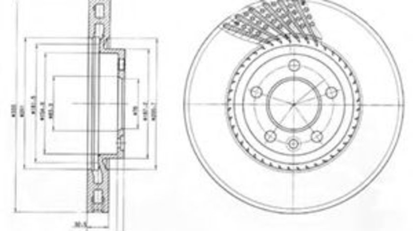 Disc frana VW TRANSPORTER V bus (7HB, 7HJ, 7EB, 7EJ, 7EF, 7EG, 7HF, 7EC) (2003 - 2016) DELPHI BG9892 piesa NOUA