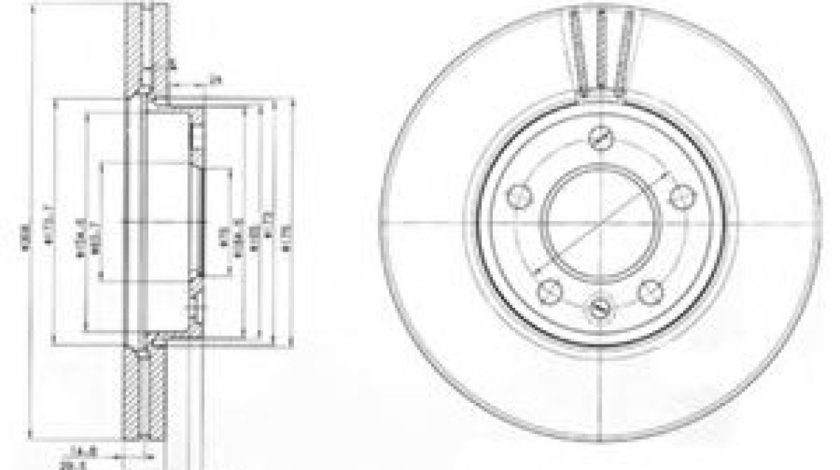 Disc frana VW TRANSPORTER V caroserie (7HA, 7HH, 7EA, 7EH) (2003 - 2016) DELPHI BG9891 piesa NOUA