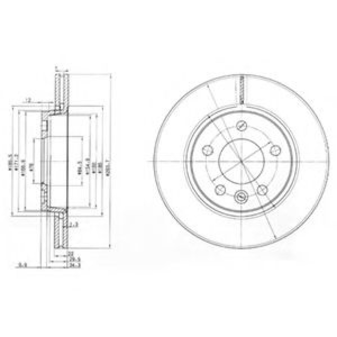 Disc frana VW TRANSPORTER V platou / sasiu (7JD, 7JE, 7JL, 7JY, 7JZ, 7FD) (2003 - 2016) DELPHI BG3893 piesa NOUA